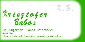 krisztofer babos business card